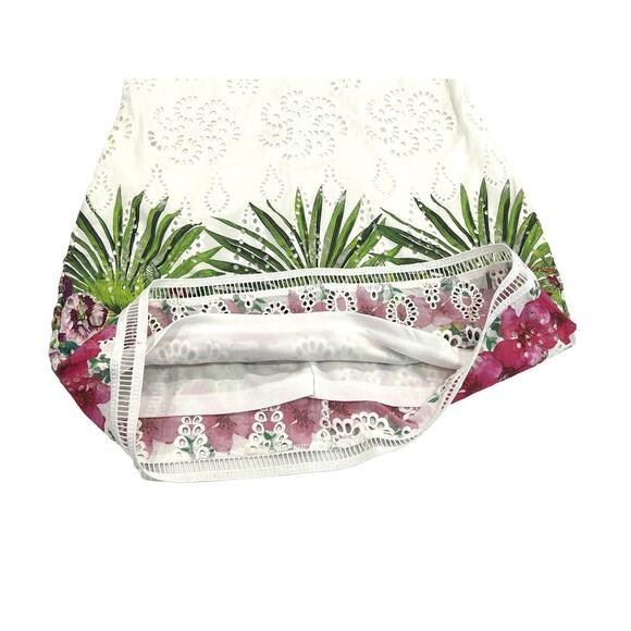 Desigual White Eyelet Sheath Dress Size 8 EU 42 Floral Design Vest Denver - Picture 7 of 9